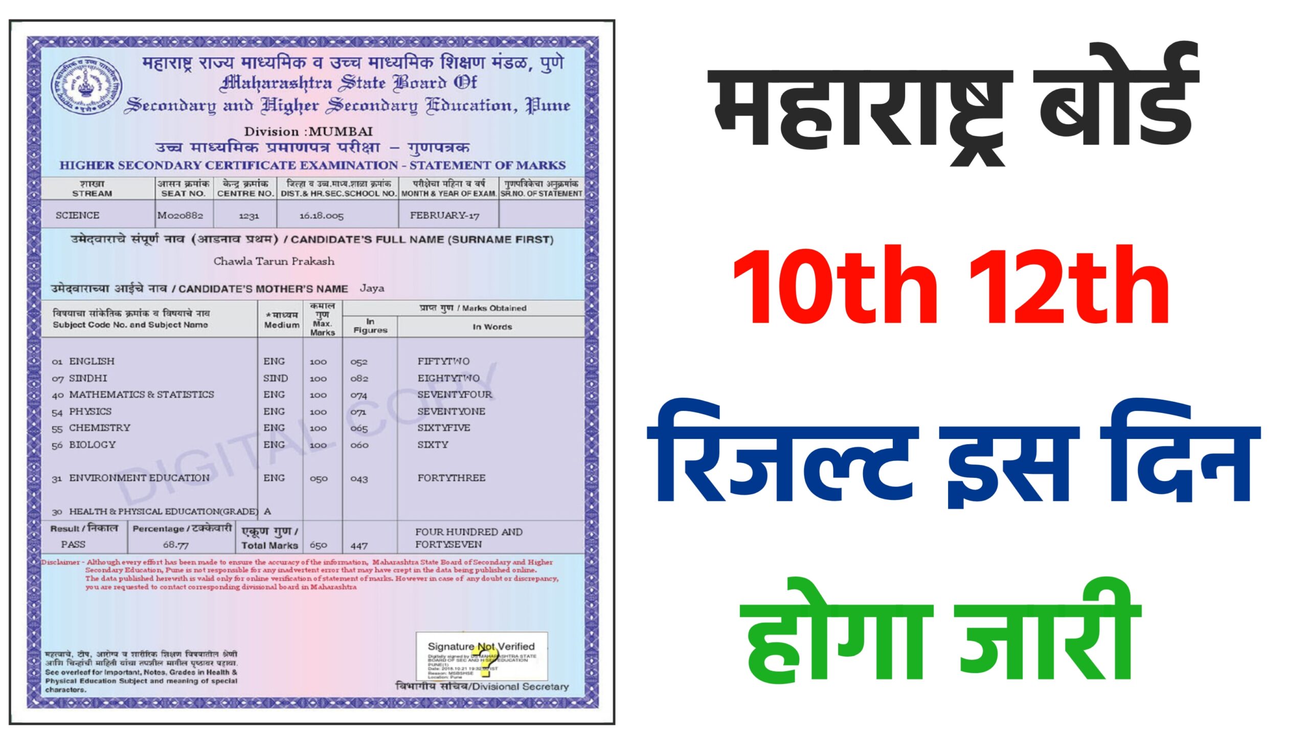 Maharashtra Board Result 2024